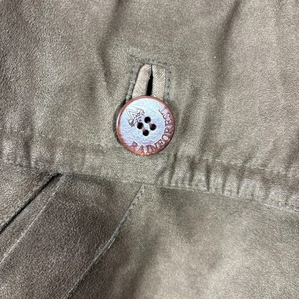 Rainforest Suede Bomber Jacket Mens‎ M Full Zip Stand Up Collar w/ Liner EUC